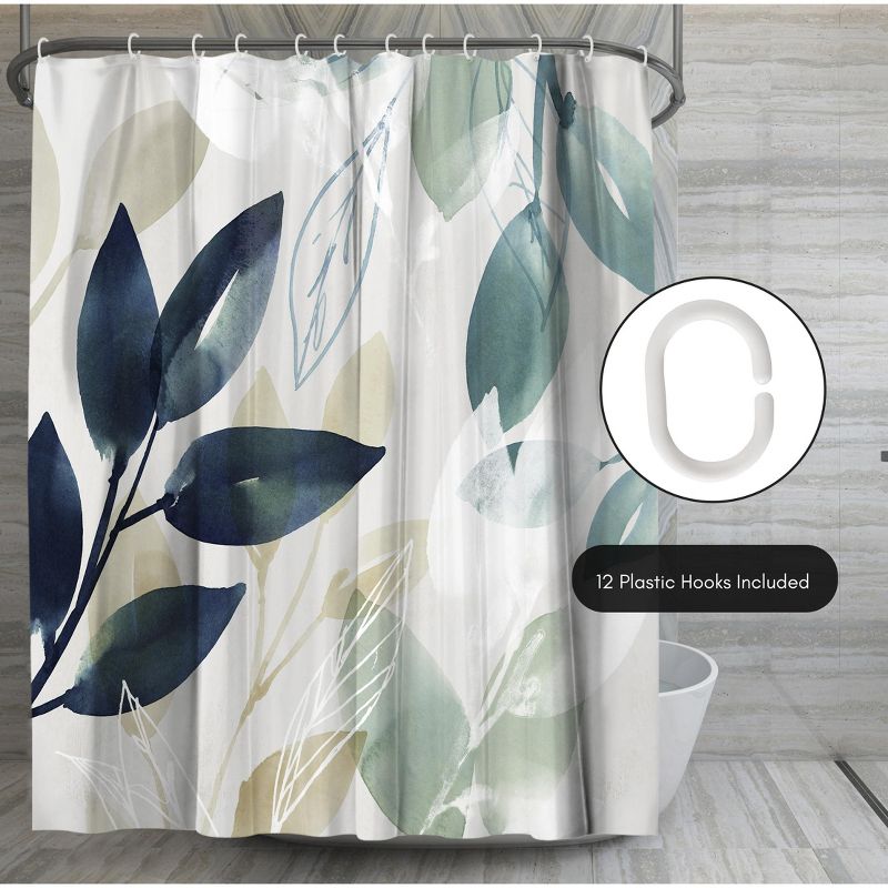 Americanflat 71" x 74" Shower Curtain, Green Sleeves I by PI Creative Art, 6 of 9
