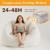 GYIIYUO 47" Giant Bean Bag Chair for Adults - Comfy Plush Round Shell Soft Accent Chair, Oversized Cozy Lounge Floor Sofa Reading Chair - 4 of 4