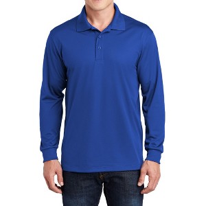 Mafoose Men's Long Sleeve Moisture-Wicking Micropique Sport-Wick Casual Polo T-shirt - 1 of 4