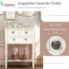 24'' W x 31'' H Vintage Wood Console Table with Drawer and Open Shelf – Narrow Entryway Table for Hallway, Living Room or Foyer - Maison Boucle - 4 of 4