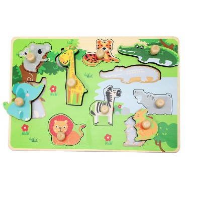 Leo & Friends Zoo Animal Peg Puzzle for 24-Months+