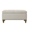 CAVINAS Retro Rivet Storage Ottoman Bench, Support Hinge Top, Upholstered Ottoman with Storage, End of Bed Bench, Ottoman Bench for Bedroom - 2 of 4