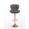 PAGED 18.3" Wide Bar Stools Set of 2, Modern Height-Adjustable Swivel Velvet Counter Stools with Backs for Pub, Dining Room - 3 of 4