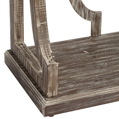 Crestview 64" Chestnut and White Wash Wood-Metal 3-Tier Console