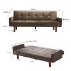 NicBex Couches for Living Room 74.8" Convertible Loveseat Sleeper Sofa Bed Comfy Upholstered 2 Seater Sofa Couch with Adjustable Backrest, Brown - 2 of 4
