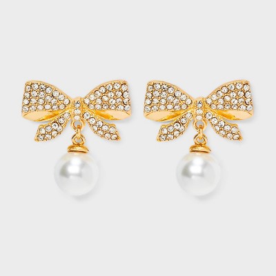 SUGARFIX by BaubleBar Tie The Knot Drop Earrings - Gold: Statement Zinc Post, 1.22" Length, 0.03 Weight