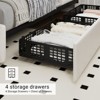 homfan Bed Frame with 4 Storage Drawers, Linen Upholstered Platform Bed Frame - 2 of 4
