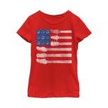 Girl's Lost Gods American Flag Guitar T-Shirt