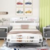 Twin Size Car-Shaped Platform Bed Twin Bed With Storage Shelf Decorative Support Wheels Platform Bed Easy Assembly Bed Frame For Kids Bedroom - 2 of 4
