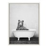 Kate and Laurel Sylvie Bear in the Tub Framed Canvas by Amy Peterson Art Studio, 18x24, White - 2 of 4