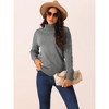 Seta T Women's High Neck Long Sleeve Loose Casual Sweater - 3 of 4