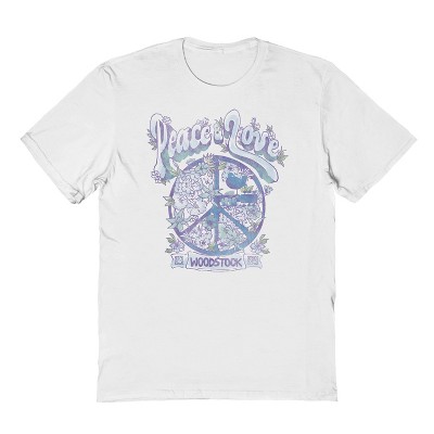 Woodstock Men's Blue Love Short Sleeve Graphic Cotton T-Shirt