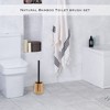 Evideco French Home Goods Natural Bamboo Toilet Brush and Holder Set - Durable Wooden Bathroom Ensemble - 3 of 4