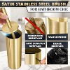 Gold Toilet Brush and Holder Set, Brushed Stainless Steel Bowl Brush with Replacable Head and Removable Inner Bowl - 3 of 4