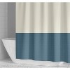 LunaLulinlk Blue and Ivory Colorblock Printed Shower Curtain, 72” x 70" - 4 of 4