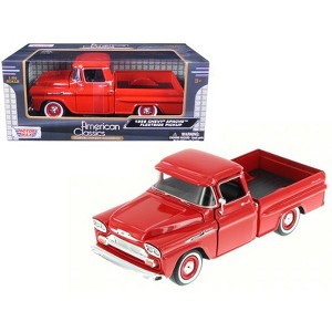 1958 Chevrolet Apache Fleetside Pickup Truck Red 1/24 Diecast Model Car by Motormax - 1 of 4