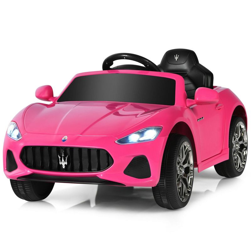 Costway 12V Kids Ride On Car Maserati GranCabrio Licensed w/ Remote Control& Lights Pink, 1 of 9