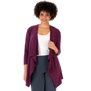 Rekucci Curvy Woman Travel in Style  Open Front Throw Over Jacket – Cozy, Versatile & Travel Friendly - 1 of 4