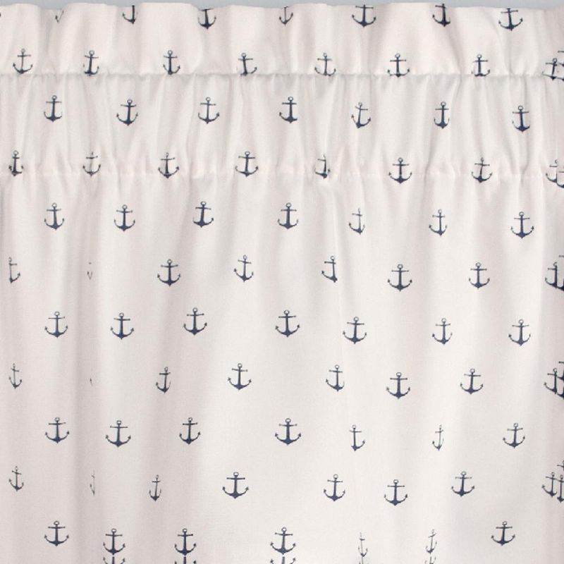 Ellis Curtain Voyage Lined Scallop 3" Rod Pocket Valances for Windows 50" x 17" Navy, 4 of 5