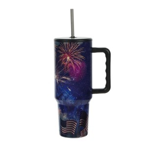 4th of July Americana Fireworks & Flags 40 Oz Stainless Steel Tumbler - 1 of 4