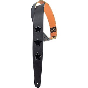 Henry Heller Star Series Black Leather Guitar Strap Black - 1 of 1
