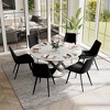 POVISON Contemporary Leather Dining Chairs Set of 2, Curved Back Side Chairs, Black - 2 of 4