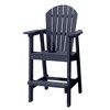 High Adirondack Barstool, Weather Resistant HDPE Patio Stool with Backrest and Armrests, Navy Blue - 4 of 4
