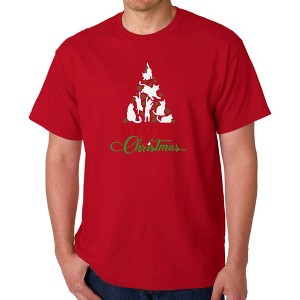 LA Pop Art Meowy Christmas Tree - Men's Word Art T-Shirt - 1 of 4
