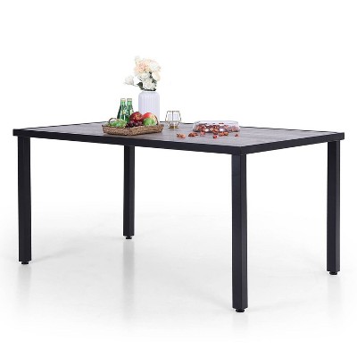 Outdoor Rectangle Dining Table with Steel Frame - Captiva Designs