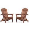 Folding Adirondack Chair Set Of 2,Wooden Outdoor Adirondack Chair With Armrests,All-Weather Adirondack Chair For Patio,Garden-Cuddlewood - 3 of 4