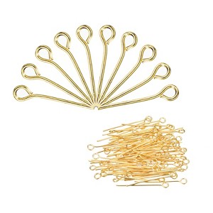 Unique Bargains DIY Craft Necklaces Bracelets Earrings Jewelry Making Iron 21 Gauge Eye Pins 500 Pcs - 1 of 4