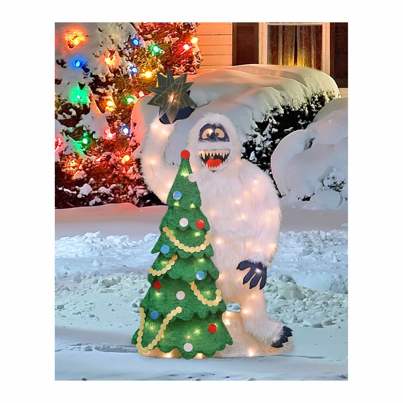 Rudolph the Red Nosed Reindeer 32" Prelit Faux Fur Bumble with Tree and Star Christmas Outdoor Decoration - Clear Lights, 2 of 3