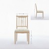 Set of 2 Antique Linen Upholstered Dining Chairs with Wooden Slatted Back and Solid Legs, Classic Accent Chairs for Dining Room or Kitchen-Koiai - 4 of 4