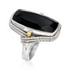 Ross-Simons Onyx Roped-Edge Ring in Sterling Silver With 18kt Gold Over Sterling - 3 of 4