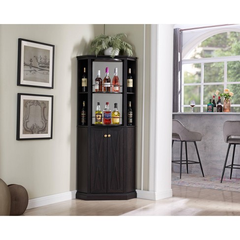 Tall corner best sale wine cabinet