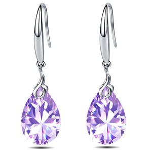 Paaaawaters 925 Sterling Silver 9x13mm Pear Shape Cubic Zirconia Drop Earrings for Women - 1 of 4