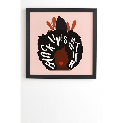12" x 12" Oris Eddu Black Lives Matter Framed Wall Art Pink - Deny Designs
