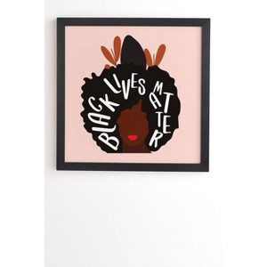 12" x 12" Oris Eddu Black Lives Matter Framed Wall Art Pink - Deny Designs - 1 of 4