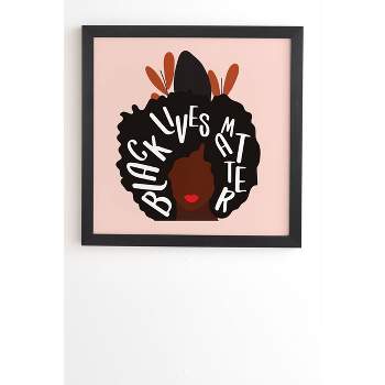 Oris Eddu Black Lives Matter Framed Wall Canvas Pink - Deny Designs