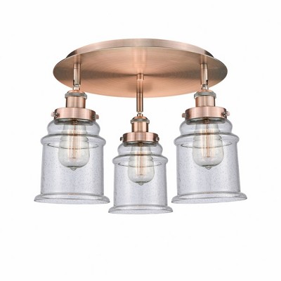 Canton - 3 Light Flush Mount In Industrial Style-10.75 Inches Tall and 17.75 Inches Wide