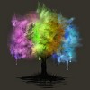Junior's Design By Humans Abstract seasons tree By Akerly T-Shirt - 2 of 3