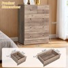 Karl Home 5-Drawer Dresser for Bedroom and Chest of Drawers with Sturdy Construction Wood Storage Organizer for Closet grey - 2 of 4