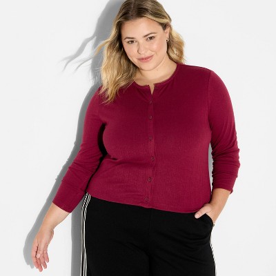 Women's Long Sleeve Roundneck Button-Down Shirt - Wild Fable™