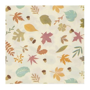 Blue Panda 150-Pack Autumn Leaves Beige Disposable Paper Cocktail Napkins for Thanksgiving Party Supplies - 1 of 4