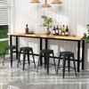 Costway Set of 4 Low Back Metal Counter Stool 24'' Seat Height Industrial Bar Stools GunBlack - 4 of 4