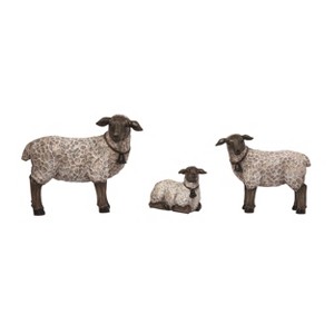 Transpac Resin 8.5" White Spring Sheep Family Figurines Set of 3 - 1 of 2