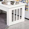 Gulches PawHut 6" Small Puppy Dog Feeding Station with Stainless Steel Bowls - White - 2 of 4