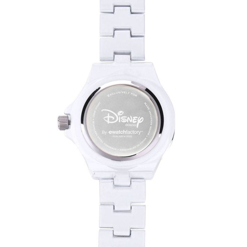 Women's Disney Minnie Mouse Enamel Sparkle White Alloy Watch - White, 4 of 6