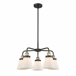 Cone - 5 Light Stem Hung Chandelier In Art Deco Style-14.75 Inches Tall and 24.25 Inches Wide - 1 of 1