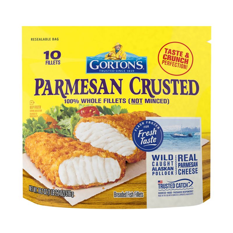 Gorton&#39;s Parmesan Crusted Fish Fillets - Frozen - 18.2oz, 1 of 10